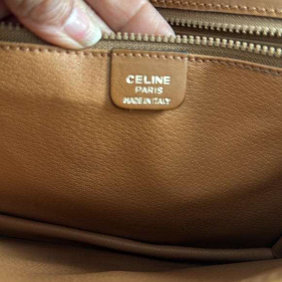 CELINE CROSSBODY LEATHER TWO TONE COGNAC & CREAM COLOR. - Picture 4 of 16